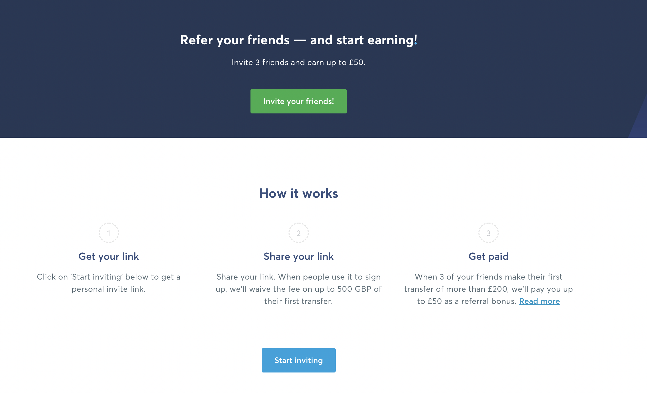 Wise referral details